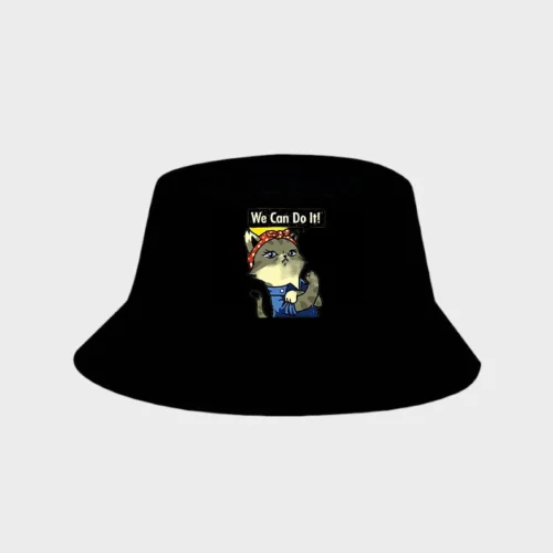 We Can Do It! Cat Bucket Hat #2