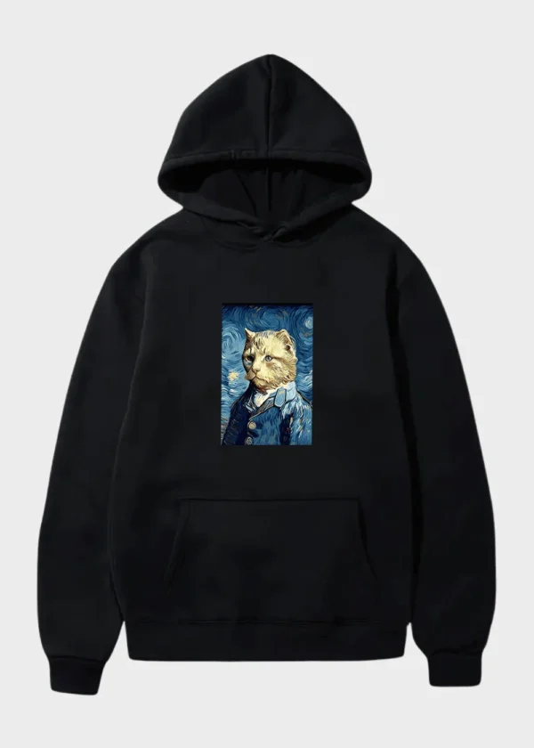 Van Gogh Cat Hoodie #1