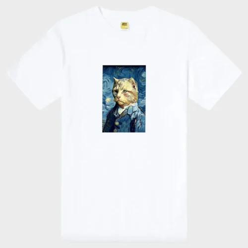 Van Gogh Cat T-Shirt #w1