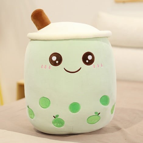 Plush Green Bubble Tea Pillow #4 (P38)