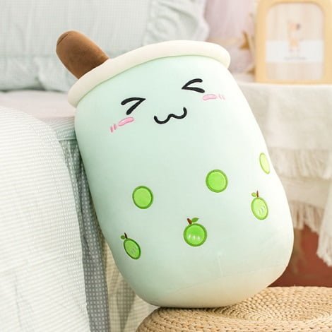 Plush Green Bubble Tea Pillow #4 (P38) - Image 2