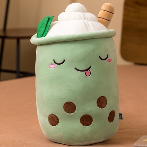 Plush Green Bubble Tea Pillow #4 (P38) - Image 3