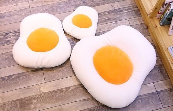 Plush Fried Egg Pillow #1 (P45) - Image 3