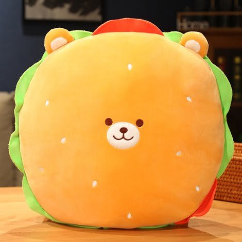 Plush Animal Hamburger Pillow #1 (P48)