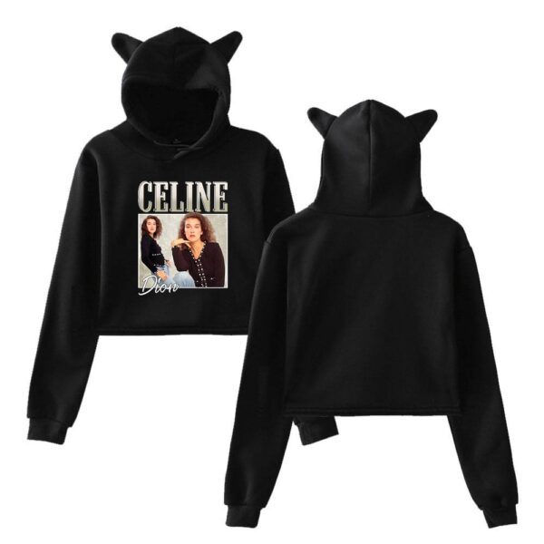 Celine Dion Cropped Hoodie #3 + Gift - Image 2