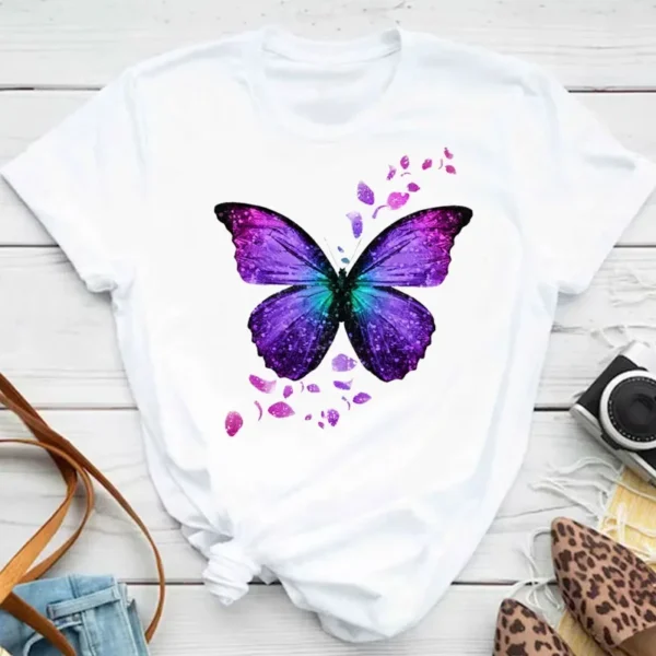 Colorful Butterfly T-Shirt #1 - Image 2