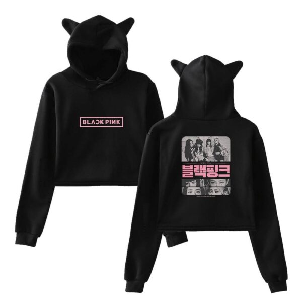 Blackpink Born Pink Cropped Hoodie #13 - Image 2