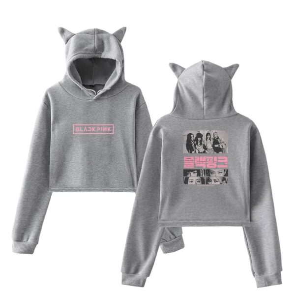 Blackpink Born Pink Cropped Hoodie #13 - Image 4
