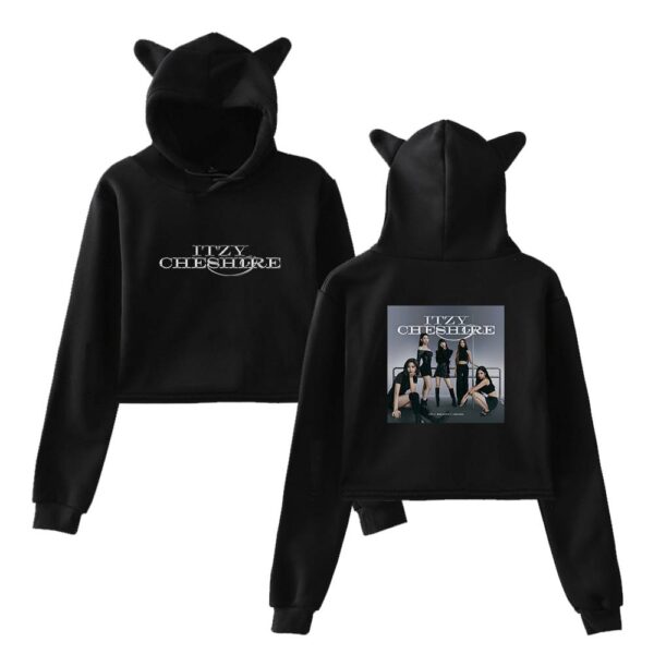 Itzy Chesire Cropped Hoodie #4 - Image 2