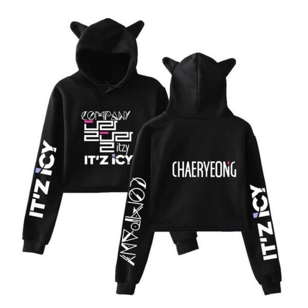 Itzy Chaeryeong Cropped Hoodie #1 - Image 3