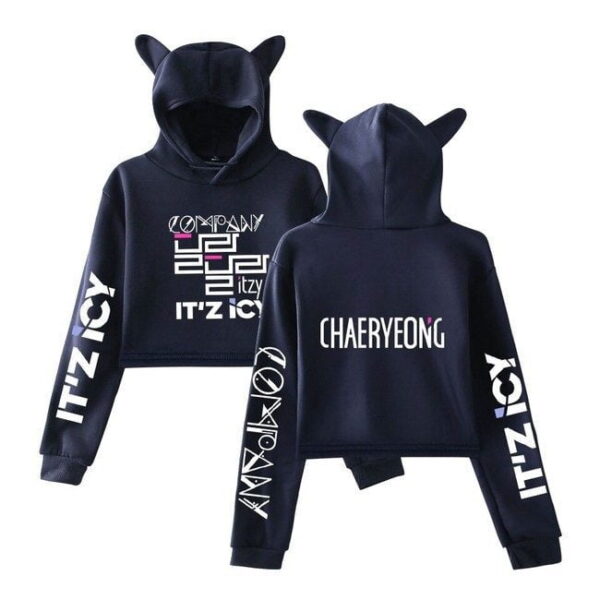 Itzy Chaeryeong Cropped Hoodie #1 - Image 2