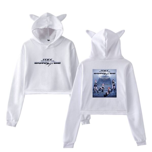 Itzy Born to Be Cropped Hoodie #1 - Image 3