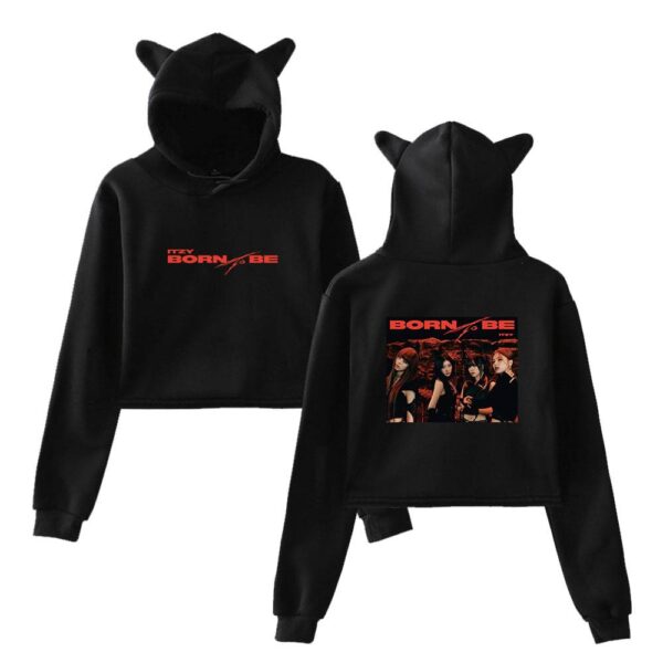 Itzy Born to Be Cropped Hoodie #2 - Image 2