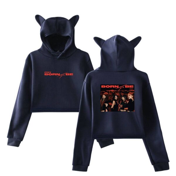 Itzy Born to Be Cropped Hoodie #2 - Image 4