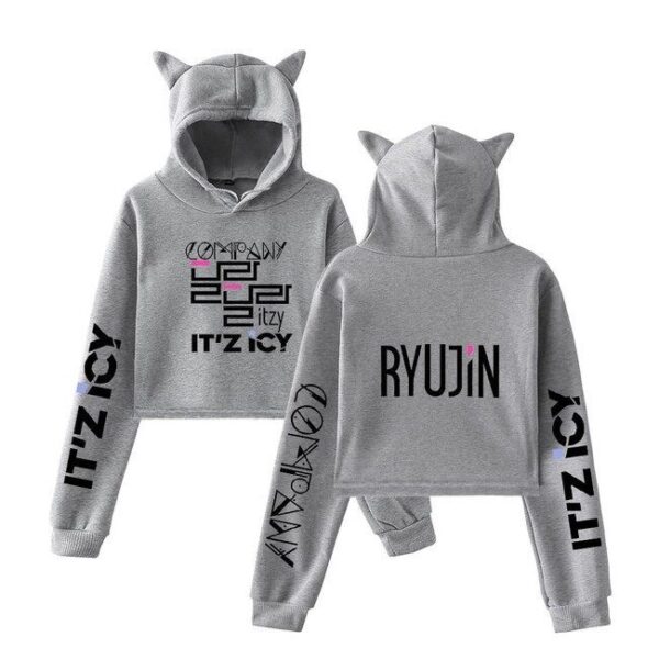 Itzy Ryujin Cropped Hoodie #1 - Image 2