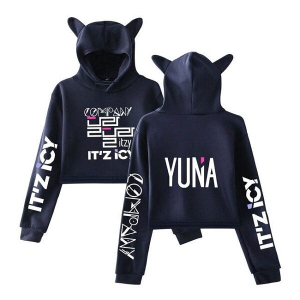 Itzy Yuna Cropped Hoodie #1 - Image 4