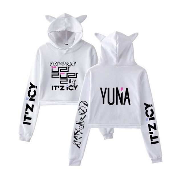 Itzy Yuna Cropped Hoodie #1 - Image 3