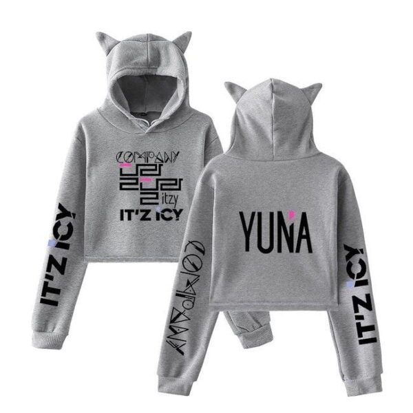 Itzy Yuna Cropped Hoodie #1 - Image 2