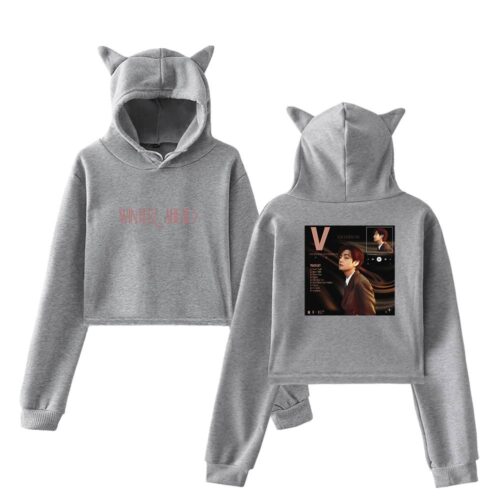 V BTS Cropped Hoodie #3