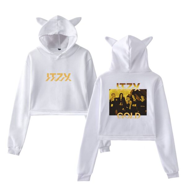 Itzy Gold Cropped Hoodie #2 - Image 3