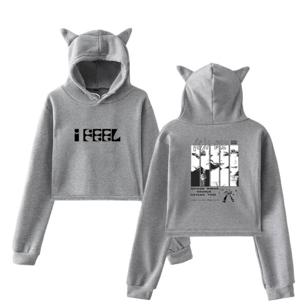 Gidle "I Feel" Cropped Hoodie #1 - Image 4