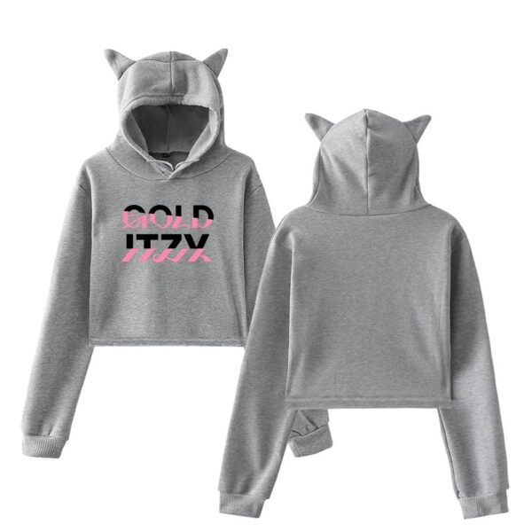 Itzy Gold Cropped Hoodie #1 - Image 4