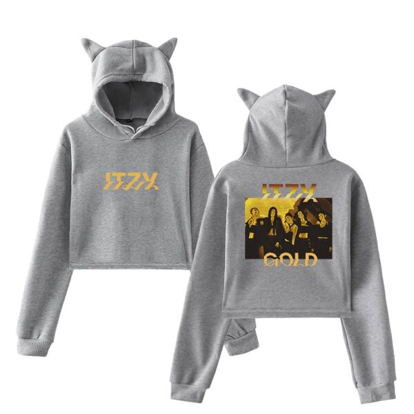 Itzy Gold Cropped Hoodie #2 - Image 4