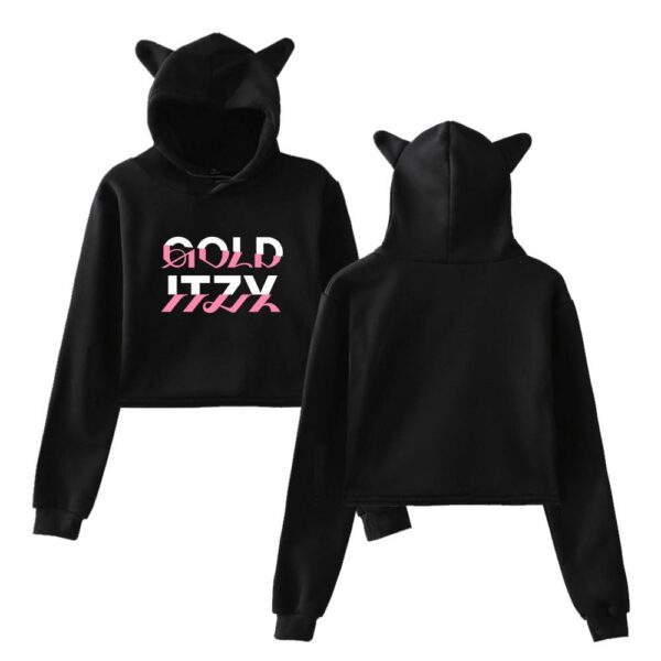 Itzy Gold Cropped Hoodie #1 - Image 2