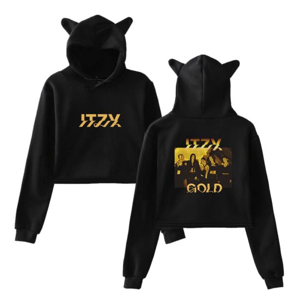 Itzy Gold Cropped Hoodie #2 - Image 2