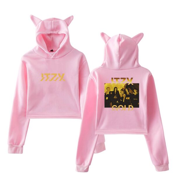 Itzy Gold Cropped Hoodie #2 - Image 5