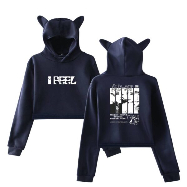 Gidle "I Feel" Cropped Hoodie #1 - Image 3