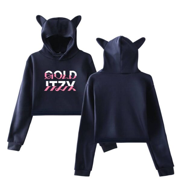 Itzy Gold Cropped Hoodie #1 - Image 3