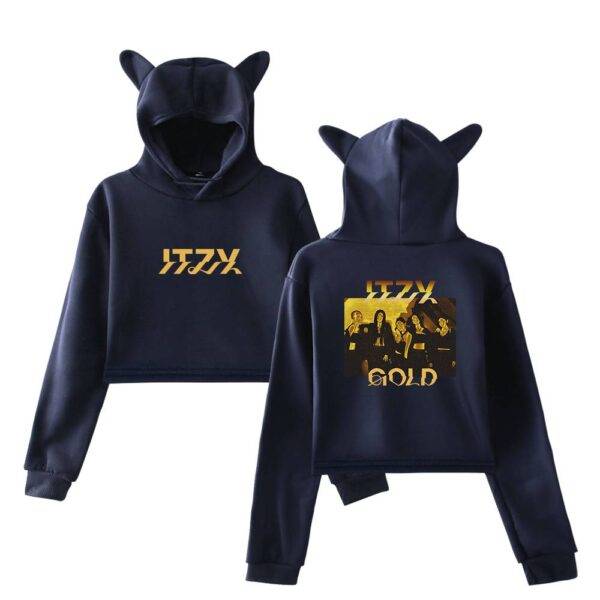 Itzy Gold Cropped Hoodie #2