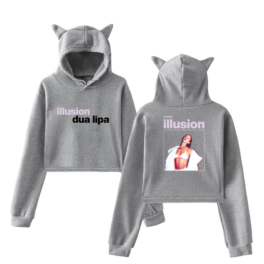 Dua Lipa Illusion Cropped Hoodie #2 - Image 3
