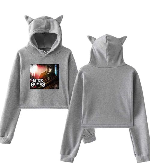 Luke Combs Photo Portrait Cropped Hoodie